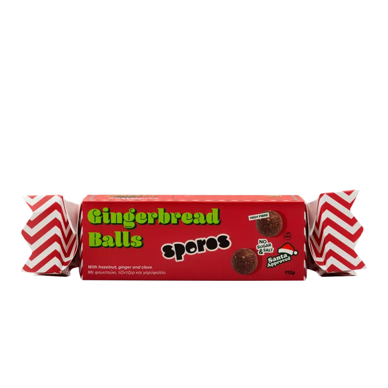 Βρεφικά Gingerbread Balls με Φουντούκι, Τζίντζερ & Γαρύφαλλο +12 μηνών Sporos (x8 balls) 112gr