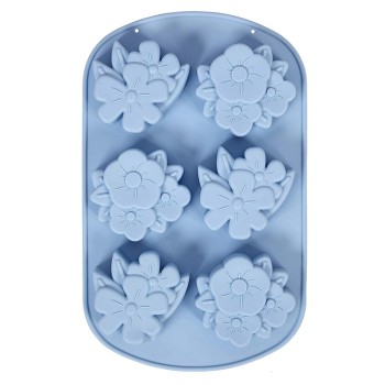 Φόρμα Σιλικόνης Λουλούδια 6 Θέσεων 7,5x7x2,8εκ.