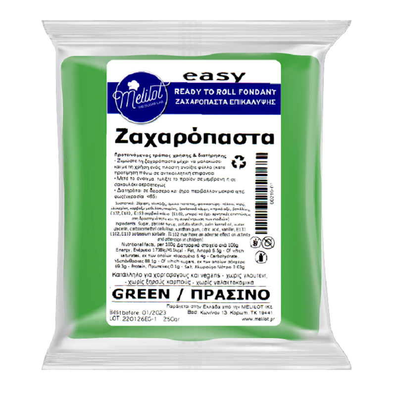 Πάστα ζάχαρης Πράσινη 1kg Melilot Easy