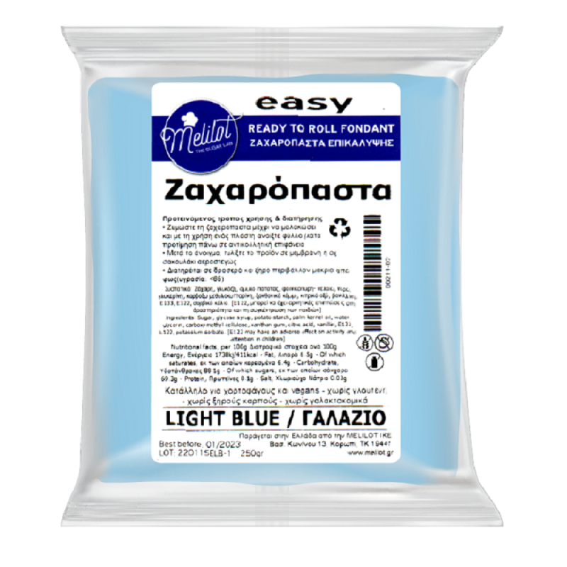 Πάστα ζάχαρης Γαλάζια 1kg Melilot Easy